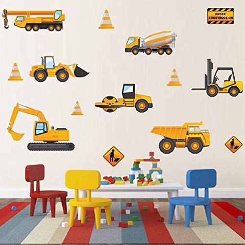 Adesivo de parede de construção Amosfun para construção de veículos, combinação livre, adesivo, deca