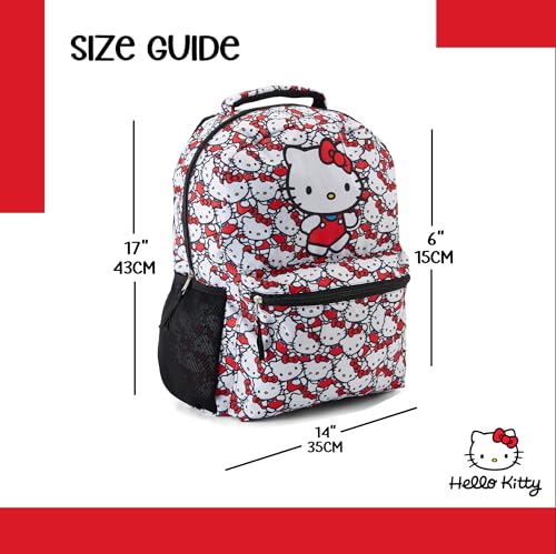 Fast Forward Hello Kitty Allover School Backpack - Hello Kitty, My Melody, Kuromi, Keroppi - Officially Licensed School Bookbag (White)4