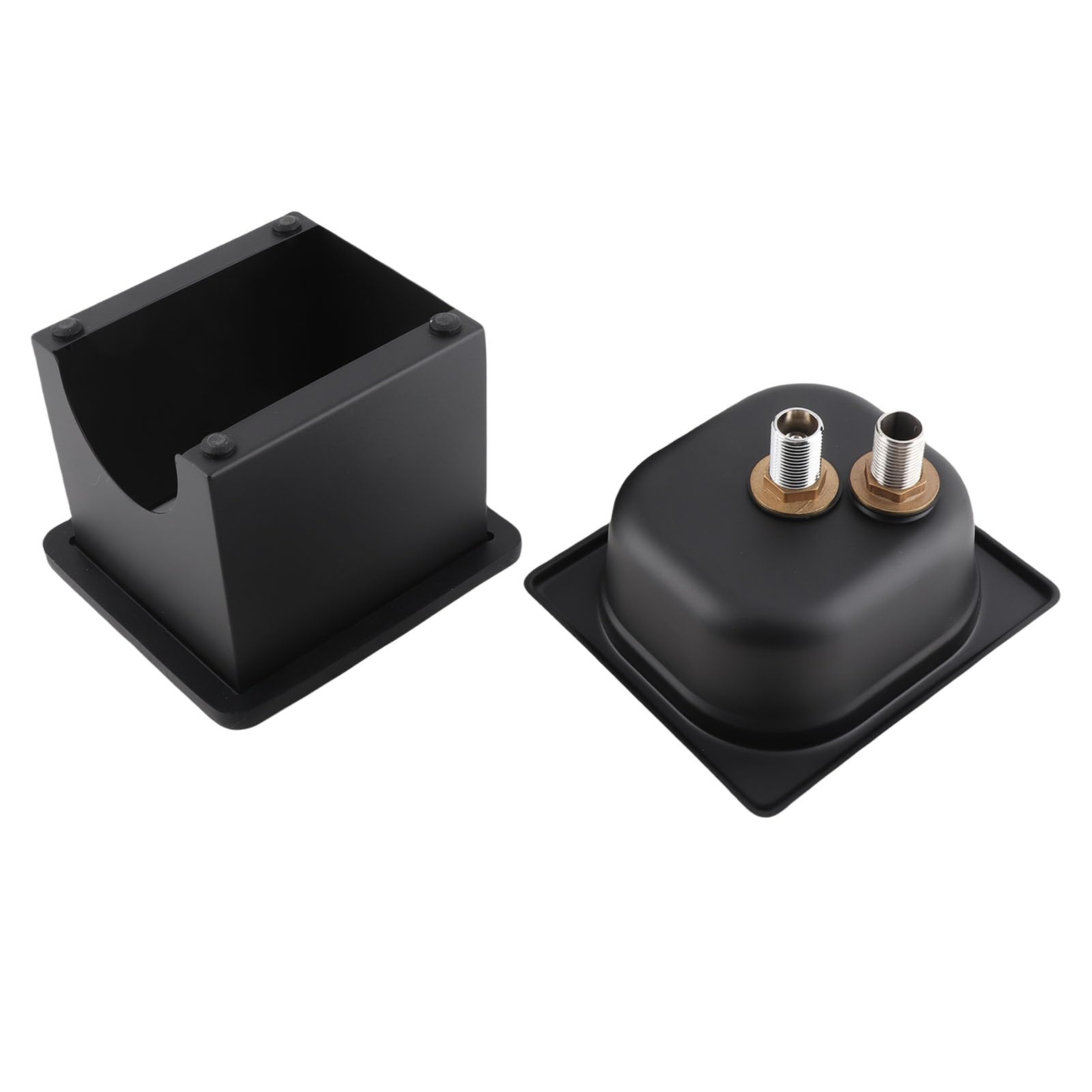 Jarra enjuagadora de acero inoxidable sin apertura para fregadero de cocina, lavadora automática de tazas de vidrio para hotel, bar, café, leche, taza de té, negro, libera tus manos (pequeño)