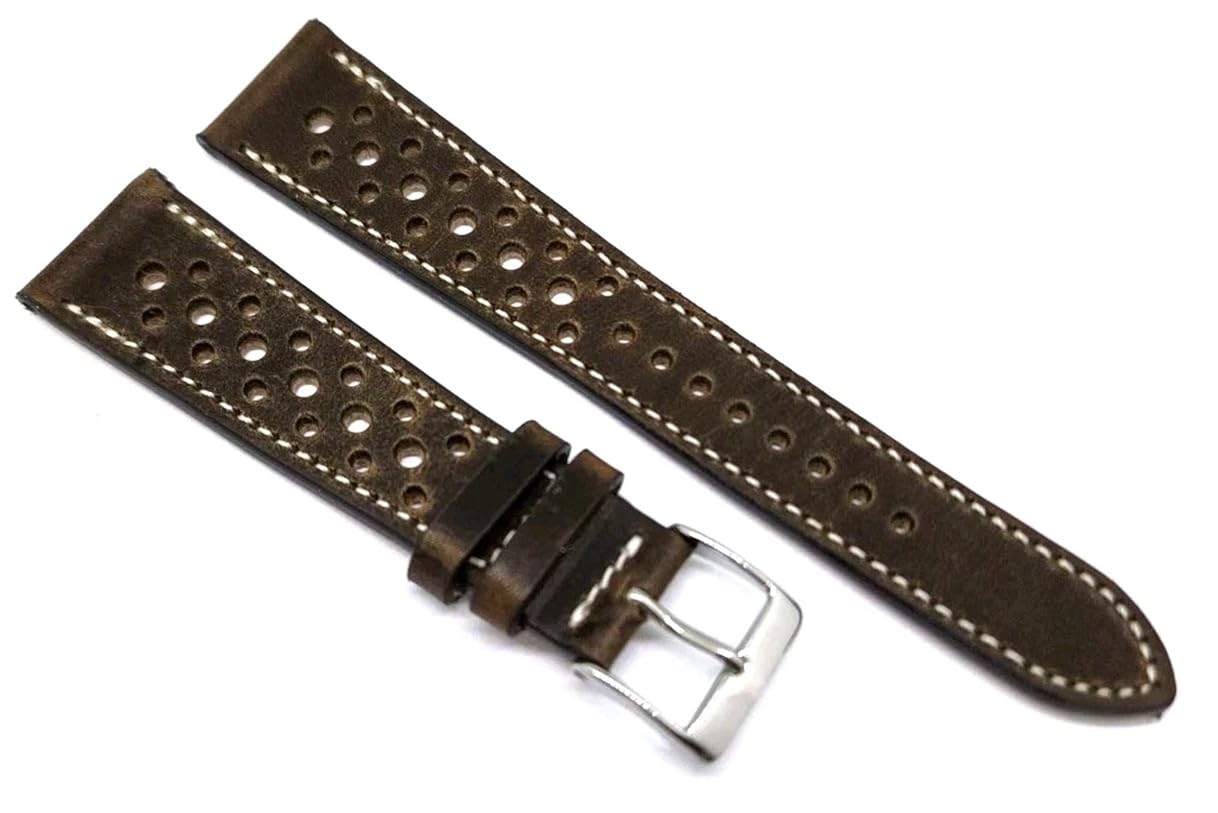 Fluco Horween 'Dublin' Racing Uhrenarmband 20mm dunkelbraun Made in Germany