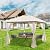 MAOO 12'X12' Outdoor Gazebo, Pop Up Patio Gazebo with 4 Sidewalls Mosquito Netting, Heavy Duty Gazebo Canopy Tent with Double Air Roofs for Backyards, Patios, Decks, Gardens, Parks (Beige)