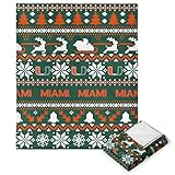 Northwest NCAA Miami Hurricanes, Xmas Time, Silk Touch Throw Blanket, 50 x 60 Inches