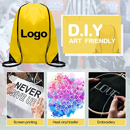 Image of Shappy 100 Pcs Drawstring Backpack Bulk Sports Gym Cinch Bag Polyester String Bag for Men Women (25 Colors)