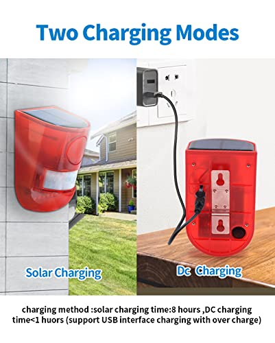 Chunhee Solar Strobe Light Alarm Motion Sensor Outdoor Sound Alarm Siren Solar Alarm With Motion Detector 129Db Security Siren Light Ip65 Waterproof For Farm,Villa,Home,Yard,Barn #TOP3