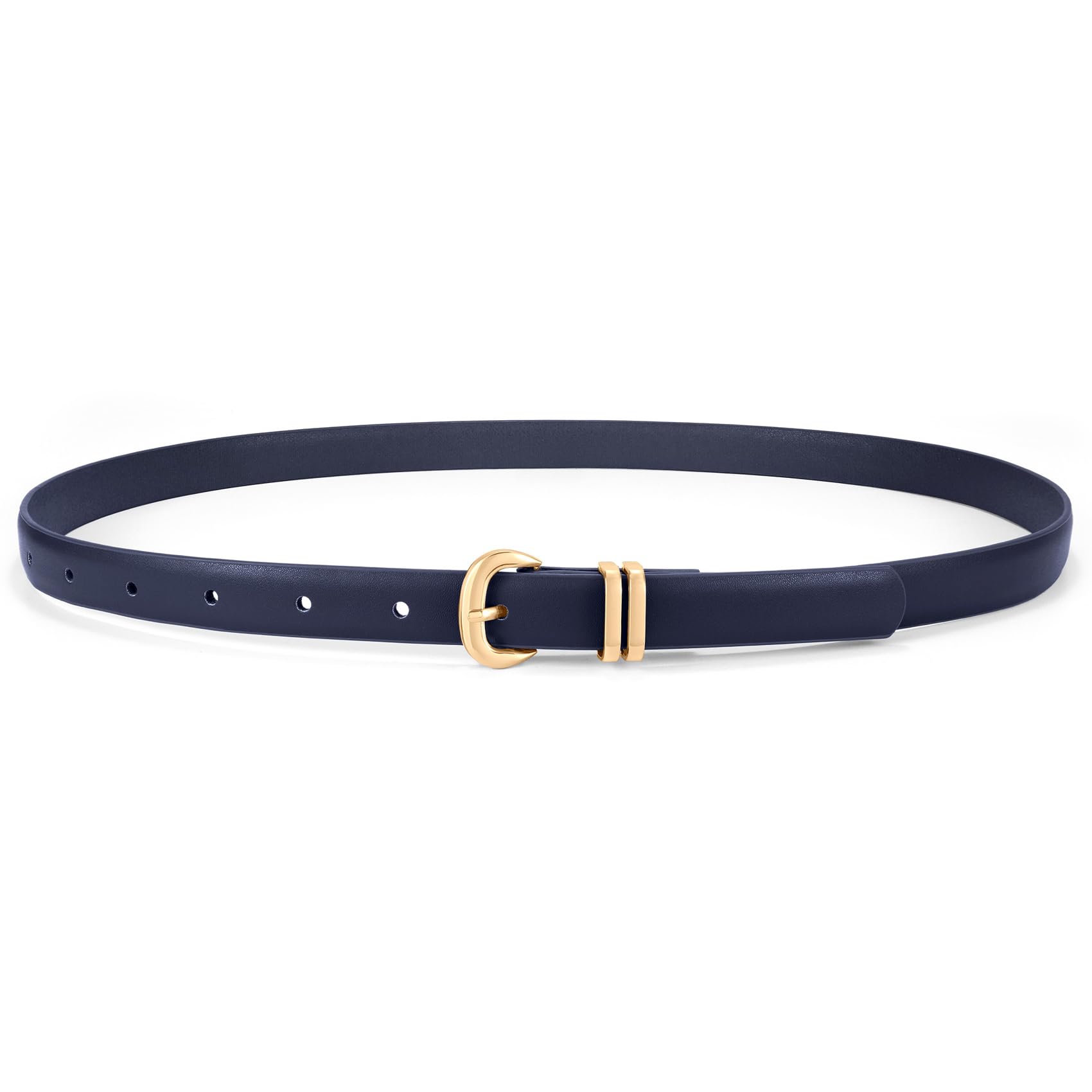 WHIPPY Schmaler Ledergürtel für Damen Modischer Damen Taillengürtel für Jeans Hosen Kleider mit Goldener Schnalle