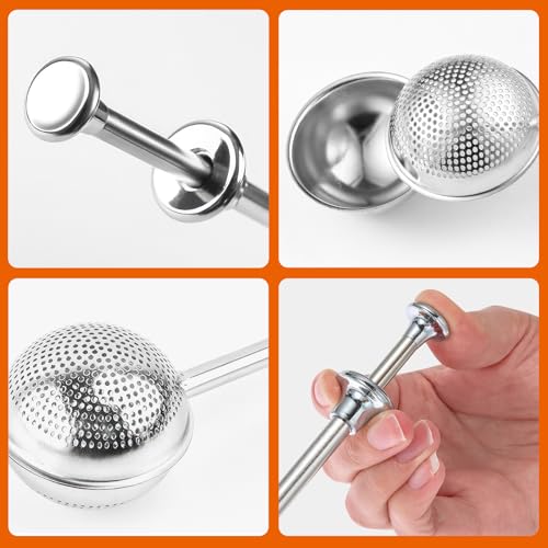 Image of Powdered Sugar Flour, Powdered Sugar Shaker Duster Flour Dispenser Shaker with 18 /8 Stainless Steel One-handed Operation Shaker Duster for Sugar Flour and Spices