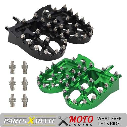 Image of AnXin Dirt Bike Foot Pegs Motorcycle Footpegs Foot Pedals Rests CNC for KLX 110 KLX110 2002-2023 KLX110L 2010-2023 KX60 1998-2003 Pit Bike Black