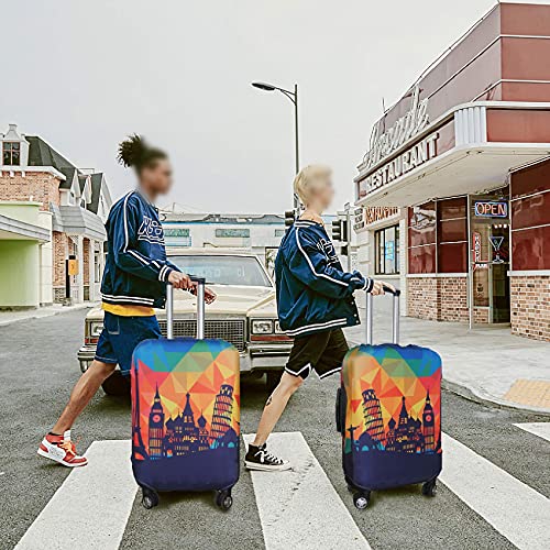 Image of Explore Land Travel Luggage Cover Air Approve Suitcase Protector Fits 18-32 Inches Case, Modern City, S, Luggage Cover
