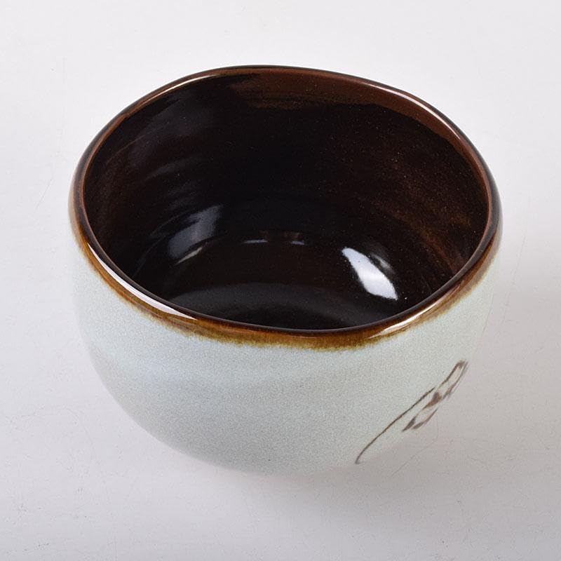 Amazon.co.jp: 茶道具 膳所焼 陽炎園造 淡海ぜぜ 而妙斎筆 柿絵茶碗 