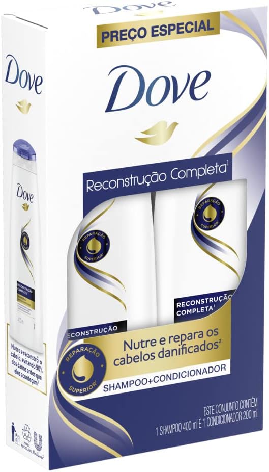 Dove Kit Shampoo e Condicionador Sh400Ml+Co200Ml Reconstrução Completa