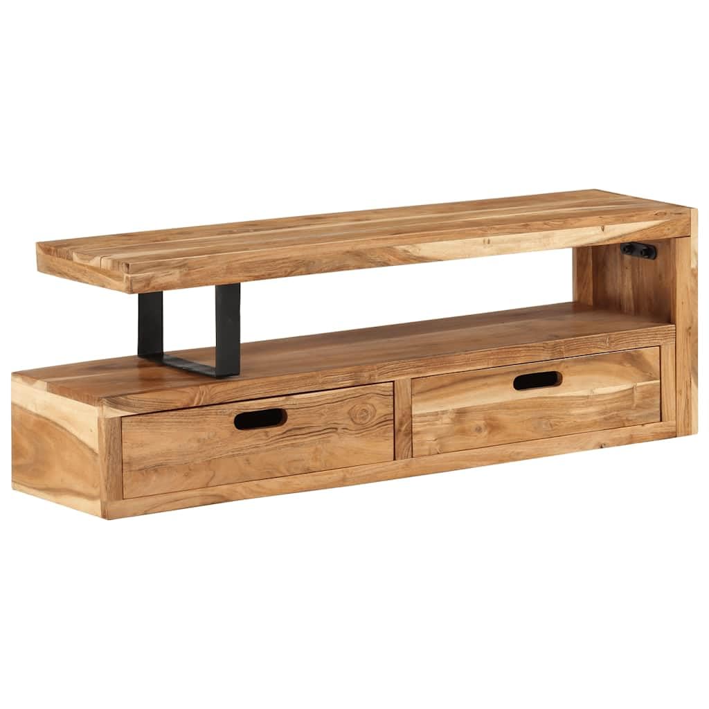 vidaXL TV Schrank, Fernsehschrank mit viel Stauraum, Lowboard für Wohnzimmer Fernseher, HiFi Schrank TV Möbel Fernsehtisch, Massivholz Akazie