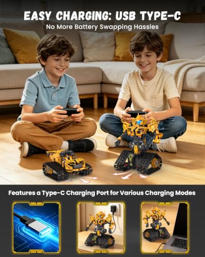 5 in 1 STEM Robot Building Kit, RC Robot Toys for Boys Ages 6+ - Image 6
