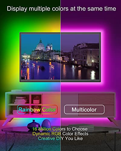 9.8Ft Led Tv Backlight For 32-75In Tvs - Rgb Color Changing Led Strip Lights With Music Sync, App And Remote Control - Perfect For Bedroom And Christmas - Usb Powered #TOP2