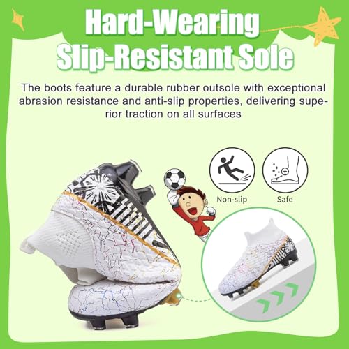 Kids Football Boots Boys Girls Soccer Shoes Guayos de Futbol para Niño High Top Turf Soccer Boots Zapatos de Fútbol para Niños Baseball Cleats Youth Outdoor Football Shoes - Image 4