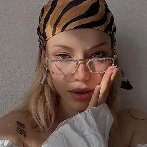 Retro Frame Square Bling Rhinestone Punk Sparkling Crystal Reading Glasses For Women Blue Light Blocking Readers (silver, 3, multiplier_x)