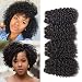 Peiyulex Curly Bundles Human Hair Short Kinky Curly Hair Weave 4 Bundles Brazilian Virgin Human Hair Natural Black Color 50g/bundle (8 Inch)