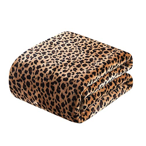 MERRYLIFE Throw Blanket Decorative Fleece Throw | Ultra-Plush Colorful Oversized | Couch Blanket Travel Lap | (50\" 60\", Cheetah)