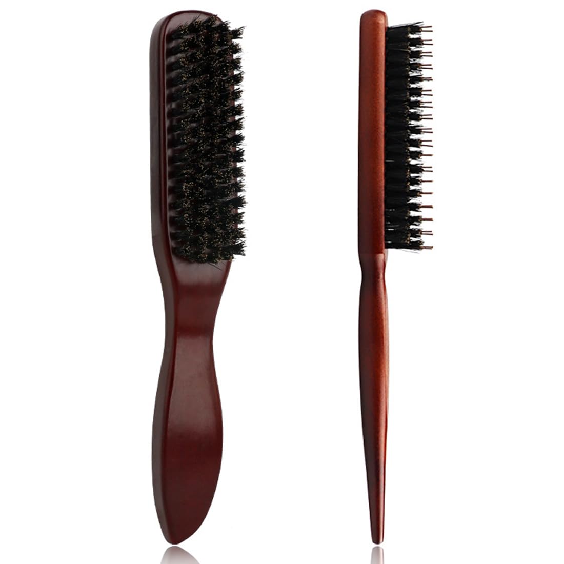 CJZZ Cepillo Cerdas Jabali - 2 Piezas Cepillo Barba Hombre - Cepillo De Cerdas De Jabali - Peine Cerdas Jabali - Cepillo Barba - Plancha De Barba Para Hombres，Grande y Trompeta