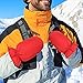 Zxpjkyu Down Mittens Winter Gloves Ski Mittens Winter Snow Mittens for Driving Snowboarding, Red