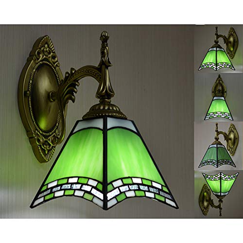 Incredibile lavoro manuale: la lampada da parete in stile Tiffany è composta da pezzi di vetro colorato incollati insieme a mano, taglio manuale, levigatura, orlatura, saldatura. Utilizzare diverse lampadine di temperatura di colore porteranno diversi effetti di luce, luce colorata portare vita colorfull.