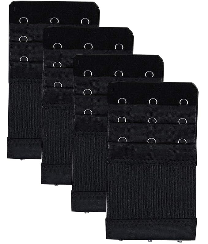Bra Extender 3 Hooks, Rows Elastic Bra Band Hook Strap Extensions For Women, Pack Of 4-image-44