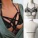 COSYOU Women's Harness Top Gothic Bralette Black Strappy Bra Adjustable Black XL