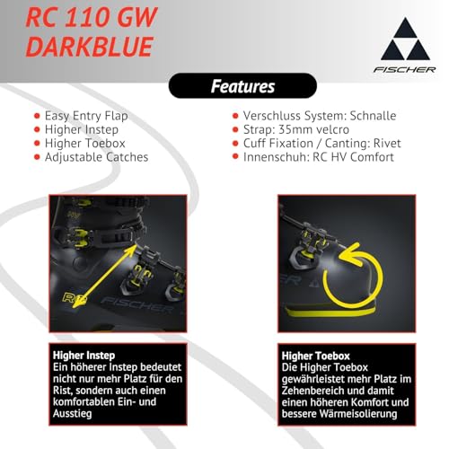 Fischer Scarponi Da Sci Alpinismo Rc One 11.0 – Flex 110 – Modello 2024 – On Piste Allmountain – Per Piloti Avanzati E Buoni, Blu Scuro Rosso, 40 Eu - 6