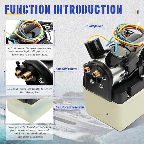 Image of V351HPU1 Hydraulic Power Unit-12V Replace for Pump Two Solenoid Valves Compatible with Bennett Marine