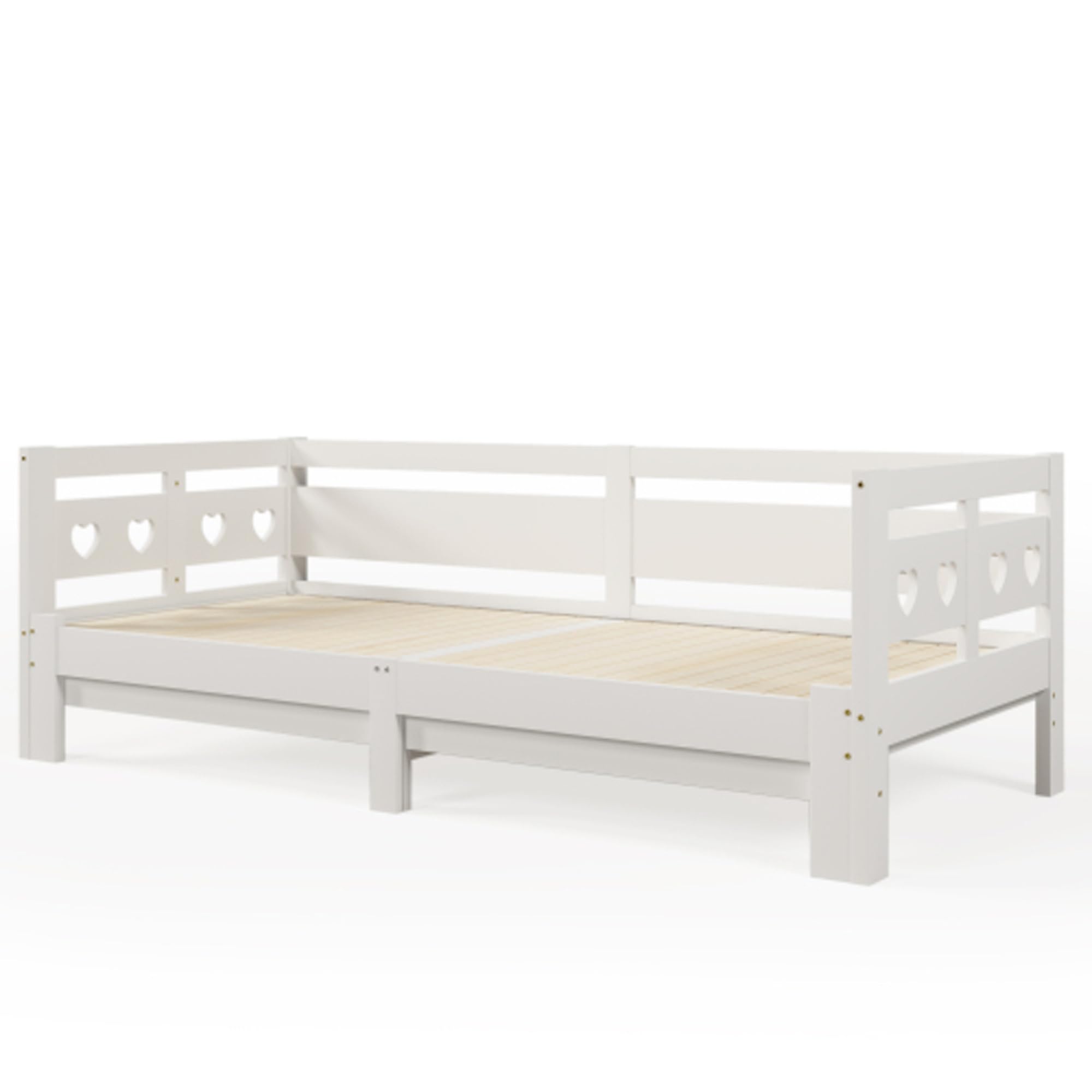 Cama nido 90x190/200 cm de pino macizo con cama y somier con ruedas, cama de 2 plazas, color blanco (90 x 200 cm)