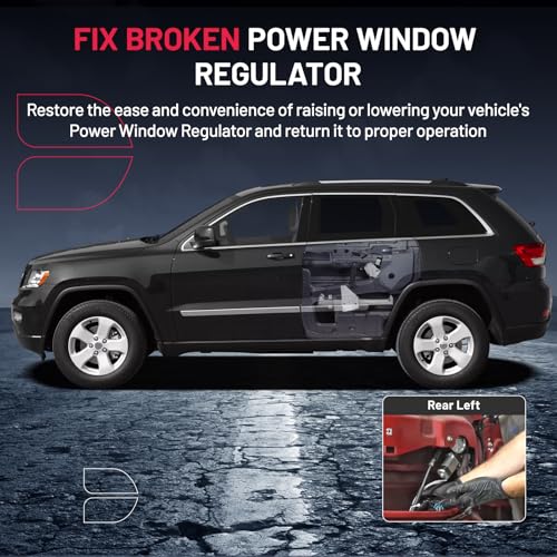 Image of BDFHYK 741-762 Power Window Regulator with Motor Rear Left, Compatible with Jeep Grand Cherokee 2001-2004