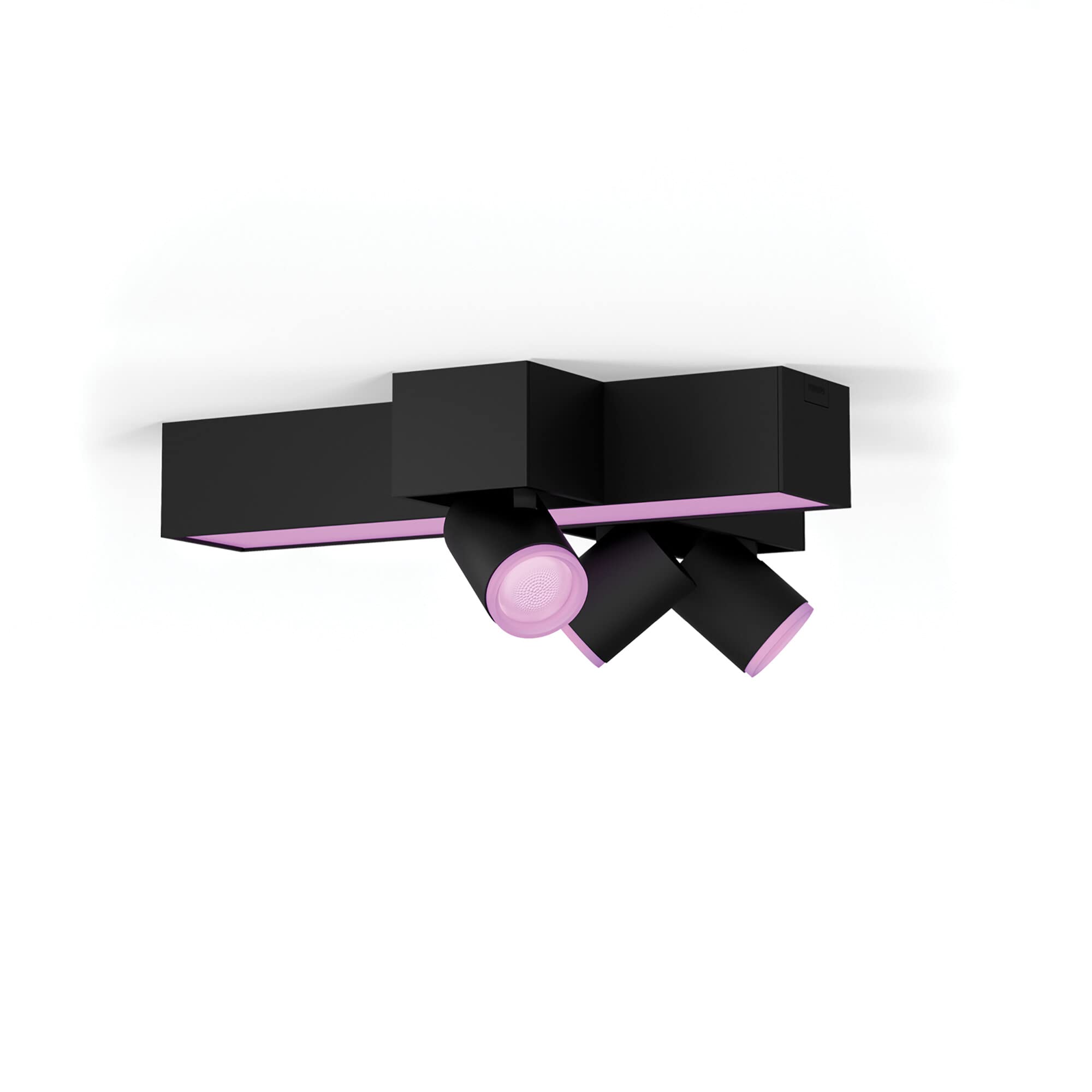 Philips Hue Centris White and Colour Ambiance Smart Ceiling Cross Light Bar, 3X SpotLights [GU10 Spot] with Bluetooth, Black. Works with Alexa, Google Assistant and Apple HomeKit