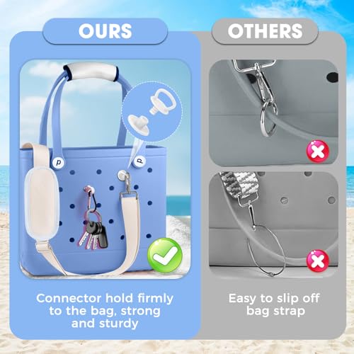 Image of Strap Wrap for Bogg Bag Accessories, Adjustable Shoulder Crossbody Long Strap with Handle Wrap for XL Medium Bog Bag Simply Southern Beach Rubber Tote Bags -White