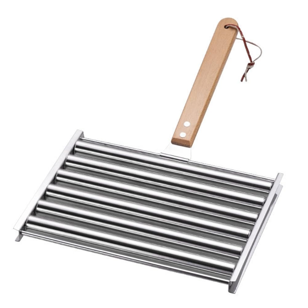 Hndhbfgrt Hotdog Grill Stainless Steel Sausage Roller Rack BBQ Hot Dog Roller Evenly Cooked Hot Dogs