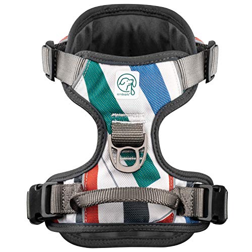 Embark Urban Dog Harness, Easy On and Off with Front and Back Leash Attachments & Control Handle - No Pull Training, Size Adjustable and Non Choke (Small, Multi)