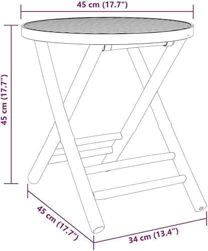 Miniatura 9 de Juego de bistró plegable de bambú compacto, muebles de patio al aire libre, mesa redonda y 2 sillas, estilo rústico para balcón, jardín, terraza,
