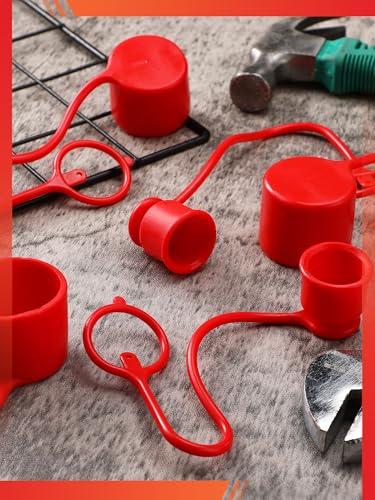 Image of Pushglossy 4 Sets 1 /2 Inches Coupler Dust Cap and Plug Rubber Covers Heavy Duty Dust Caps for Couplings