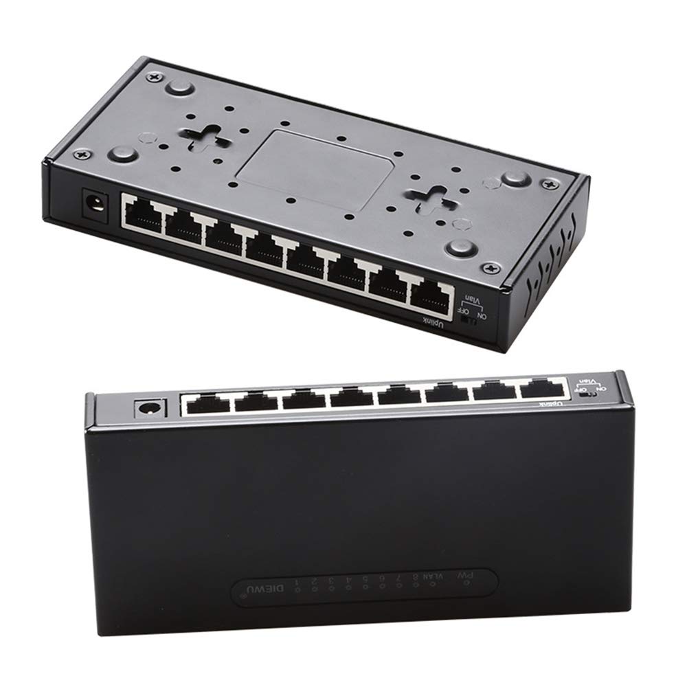 Gigabit Ethernet Switch 8 portów huby sieciowe i przełączniki Pełna 1000 m Gigabit Desktop-Switch nie zarządzany, biuro na kampusie domowej Plug and Play rozgałęziacz sieci