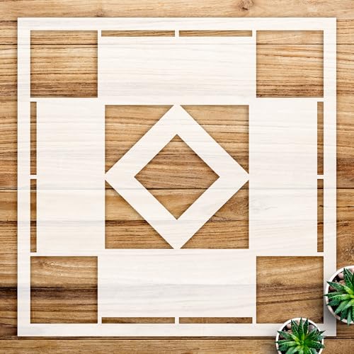 Block barn Quilt Stencil Pattern for Wood Signs and Home Decor, Reusable Mylar Template for DIY Craft Projects and Decorative Painting - Size A1 (23.4