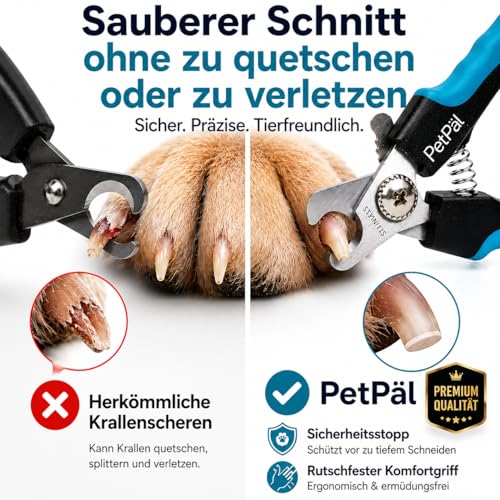 PetPäl Krallenschere für Hunde, Katzen, Kleintiere - In Tiersalon Qualität