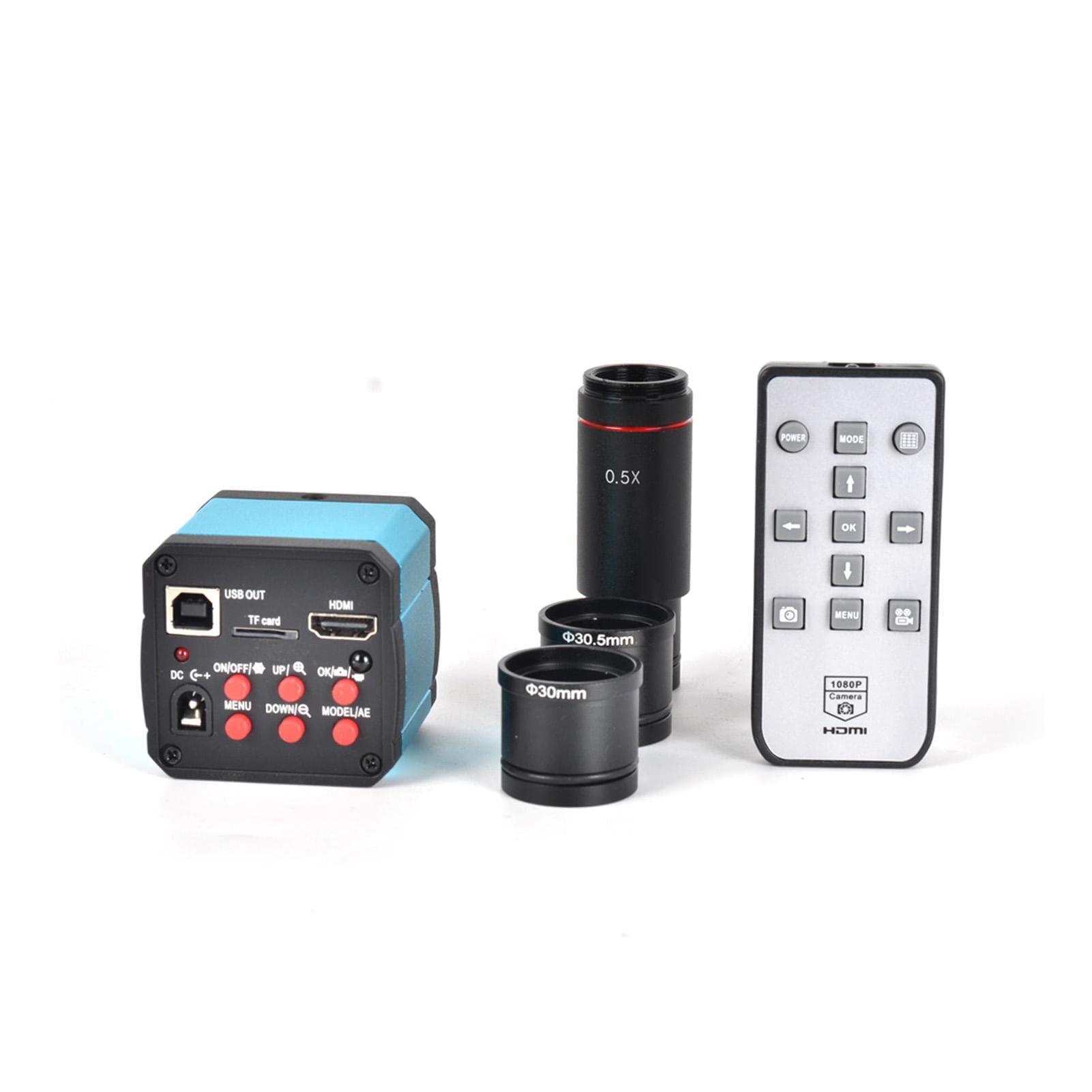 BuyWeek Cámara de Microscopio Digital Endoscopio de Aumento, 14MP HDMI HD 1080P Industrial con Adaptador de USB (Enchufe de la UE)
