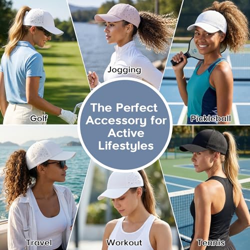 Gorra beisbolera mujer sin espalda para ponytail ajustable miniatura 6