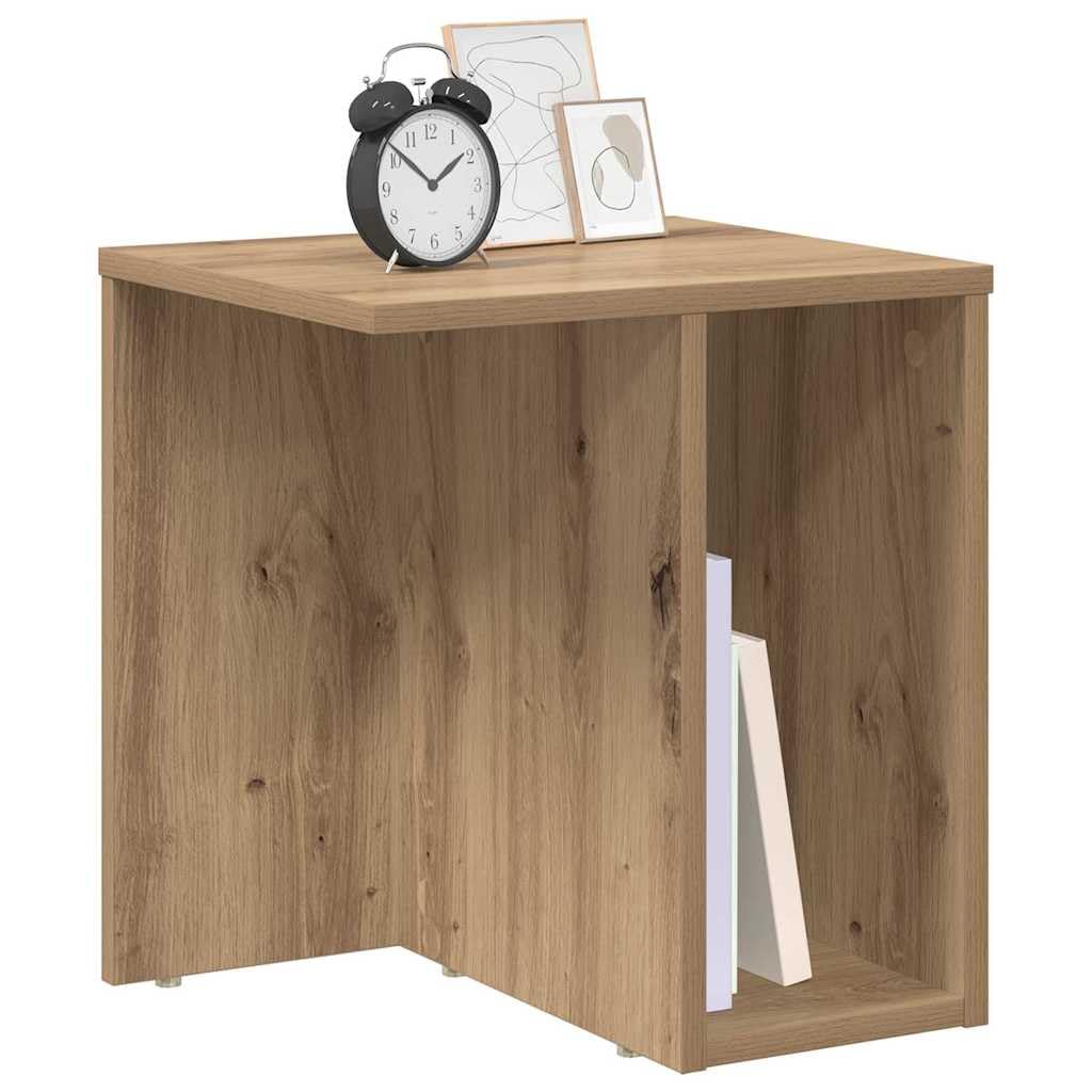 Mesa auxiliar de madera de roble Artisan, 2 unidades, 37 x 32 x 40 cm, con estante y estante, mesa de centro moderna para salón, dormitorio, pasillo, ideal como mesita de noche, mesa de