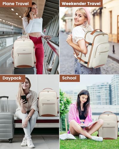 Image of LOVEVOOK 40L Travel Backpack with Waist Strap,Flight Approved Carry on Backpack,Waterproof Personal Item Travel Bag,TSA Carry on Luggage Suitcase Travel Essentials,Gifts for Women & Men,fit 17 inch Laptop