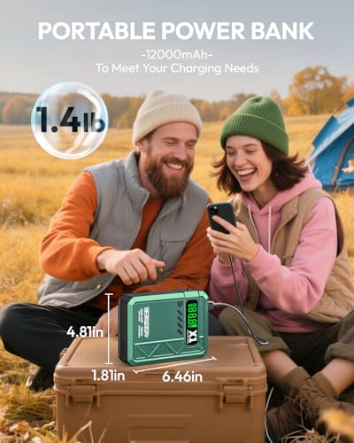 YESPER Jump Starter with Air Compressor 2000A 150PSI Battery Jumper Starter Portable(8L Gas/6L Diesel), 12V Car Jump Pack Battery Charger Jump Box with Jumper Cables, LCD Display, Lights - Image 6