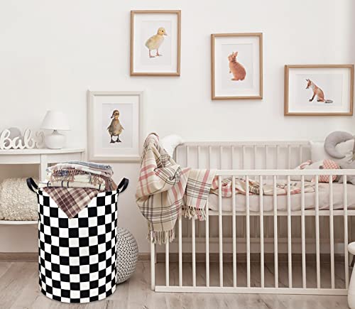Image of Boys Laundry Basket hamper Kids Hamper Car Toy Organizer Bins for Room Decor,Gift Basket for Bedroom(Racing Flag)