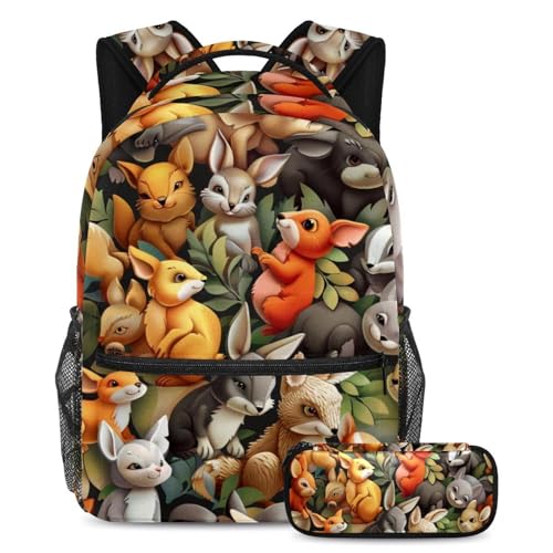 Sac à dos écureuil mignon ensemble scolaire 2 pièces cadeau de rentrée idéal