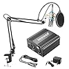 Neewer NW-800 zilveren condensatormicrofoon kit zwart 48 V fantoomvoeding NW-35 Boom schaararm standaard met…