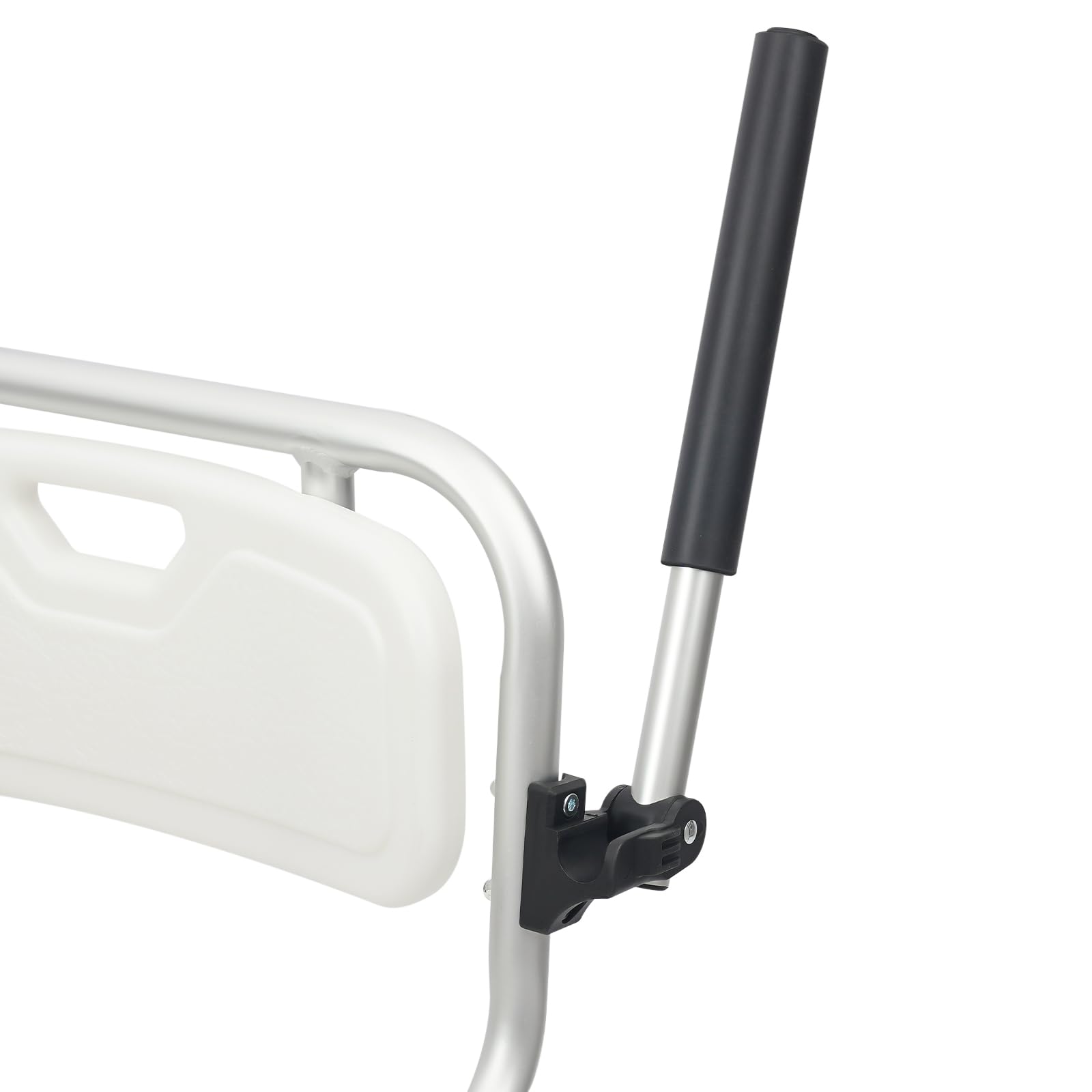 Taburete de ducha plegable con respaldo con 4 ruedas universales, soporta 150 kg, diseño plegable para baño, dormitorio, hospital, residencia, centros de rehabilitación, etc