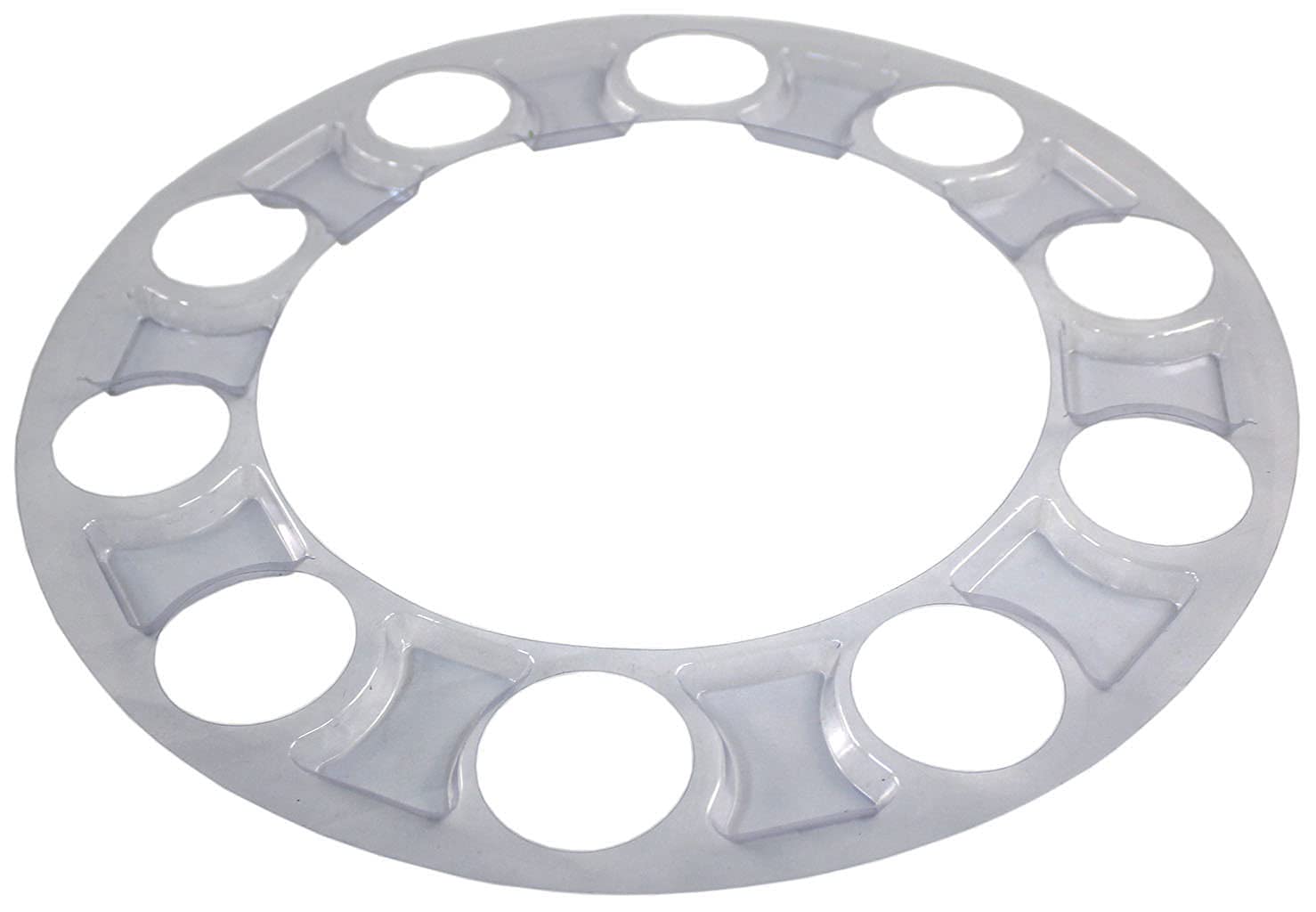 JIUXI ABS Chrome Plastic Front Axle Cover Kits with 33mm Thread-on Nut Covers for Semi Trucks in Pairs (Spiked)