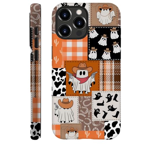 Generic Compatible with for iPhone 14 Pro Max,Ghost Cowboy Patchwork Halloween Phone Case for Girl Women Boy Men,Scratch Resistant Shockproof Cover Case for iPhone 14 Pro Max